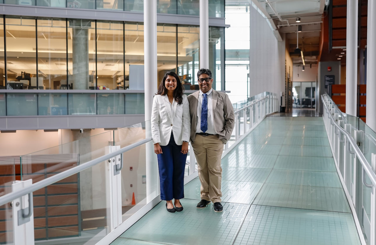 Priyanka and Prakash Gudsoorkar in CARE/Crawley building
