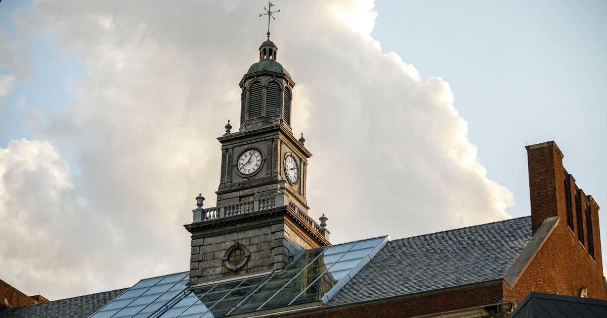 TUC Clock Tower with clouds behind it 