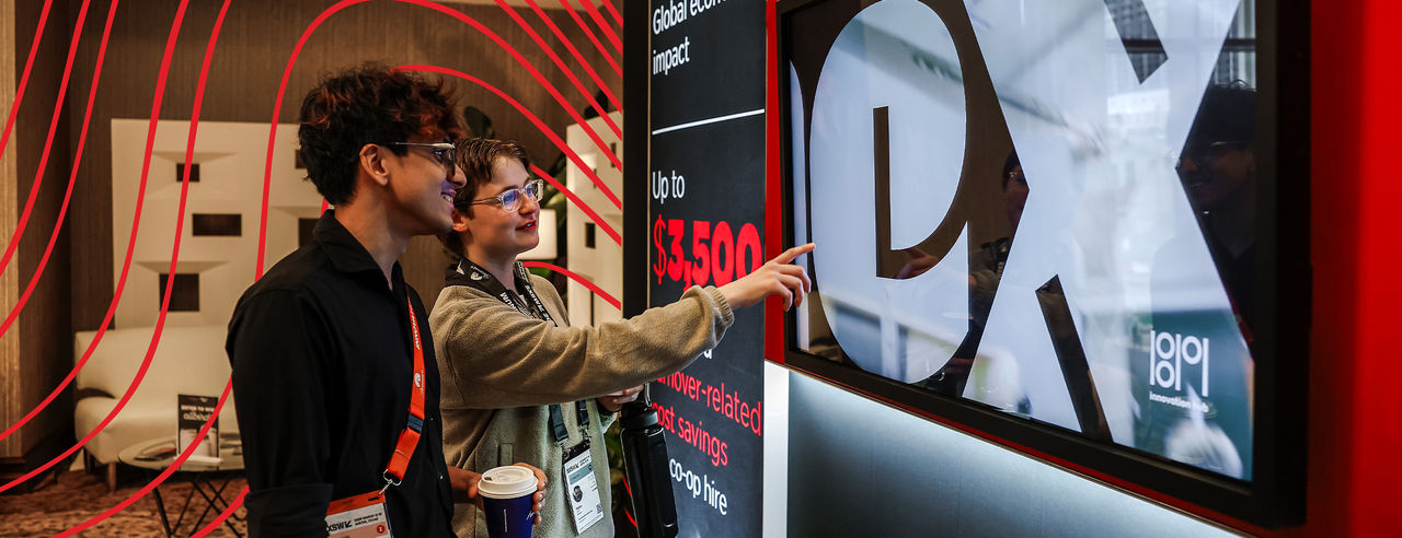 UC's booth at South by Southwest explaining a NEXT Mindset. Photo/UC Marketing+Communications