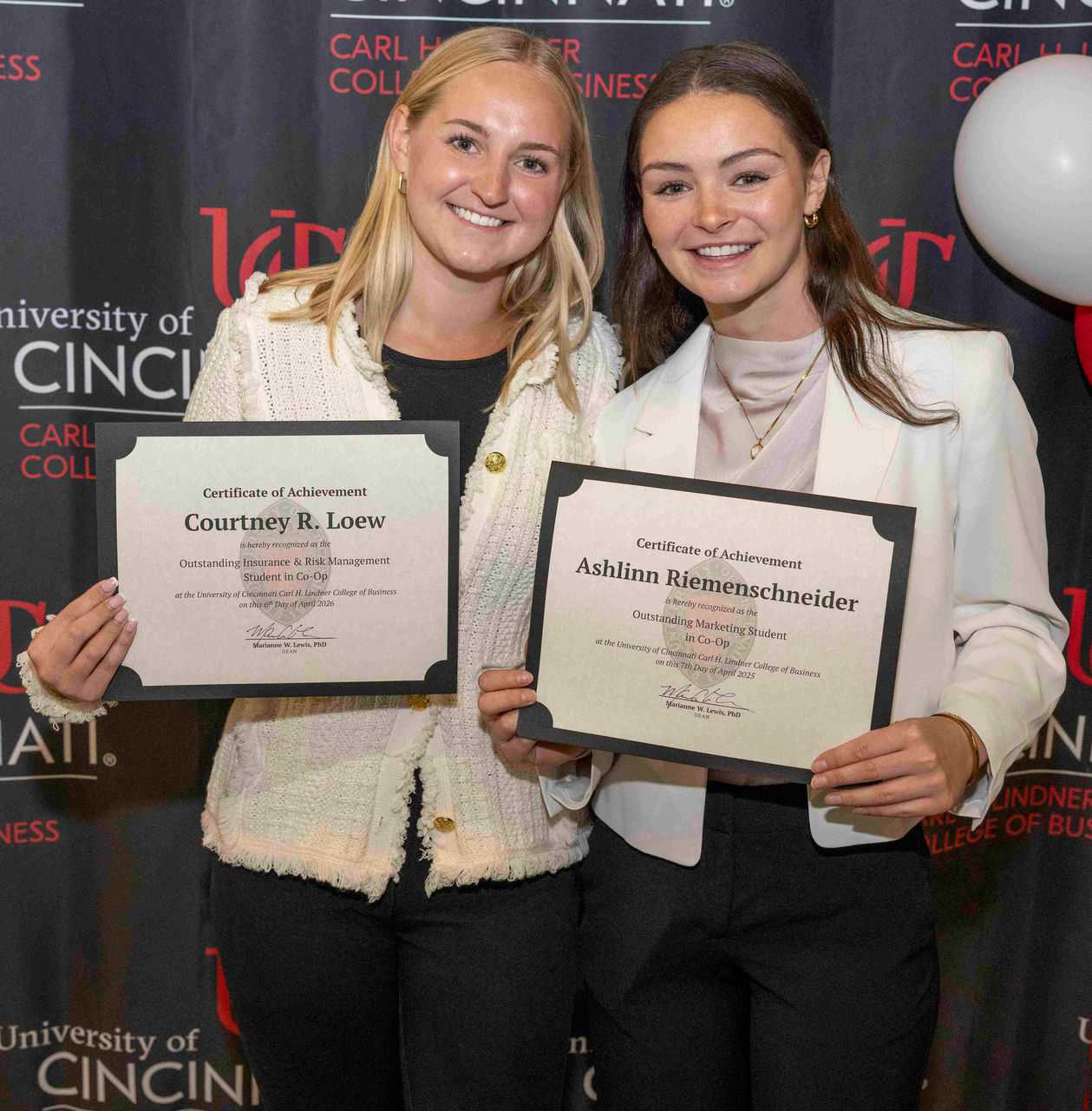 Marianne Lewis, Dean of University of Cincinnati College of Business Spoke during Lindner College of Business student’s Awards ceremony Monday April 6, 2026 at Lindner College of Business. Photo by Joseph Fuqua II 