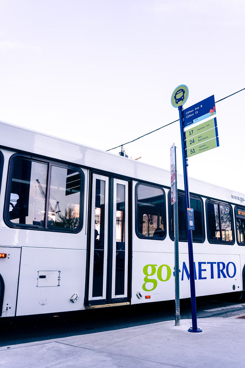 Cincinnati Metro bus stop and bus.