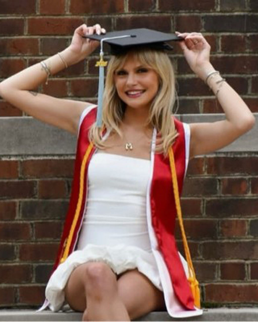 Morgan Viant in graduation cap and stole