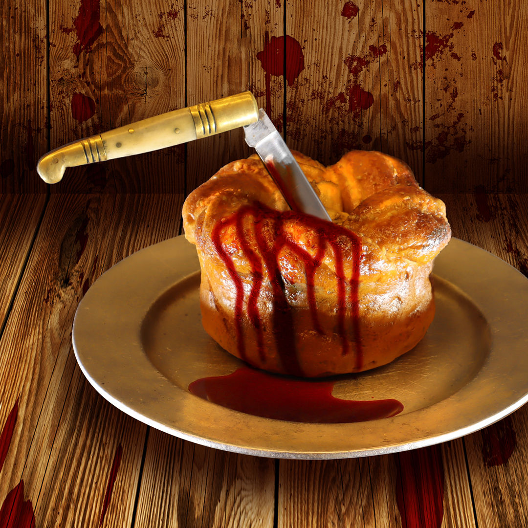 promotional image of pie for "Sweeney Todd"
