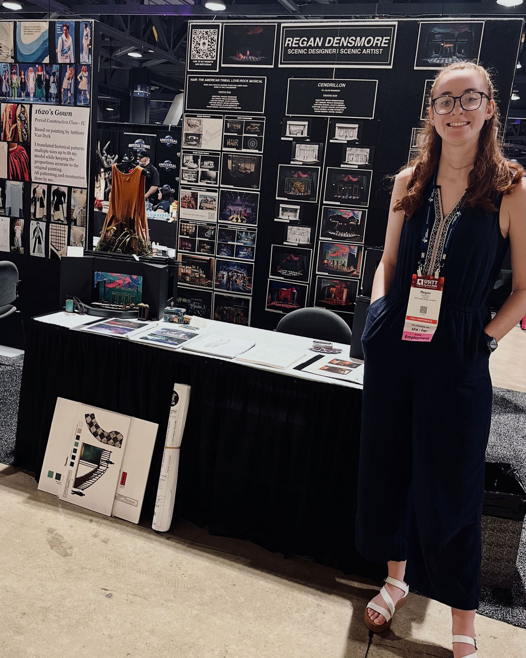 Regan Densmore and her display at the USITT Conference. Photo/Provided.