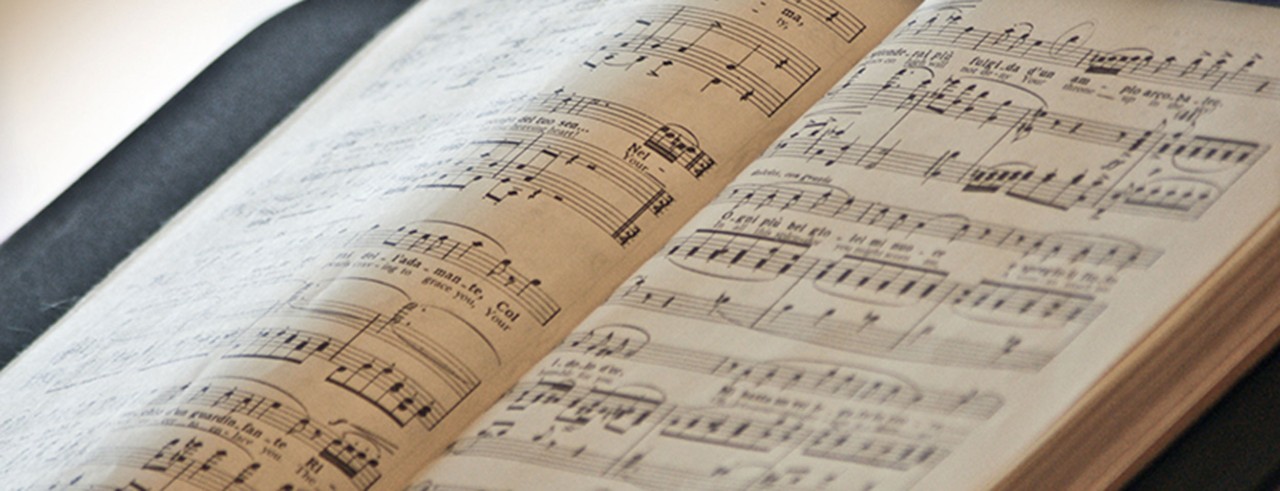 Stock image of a musical score.