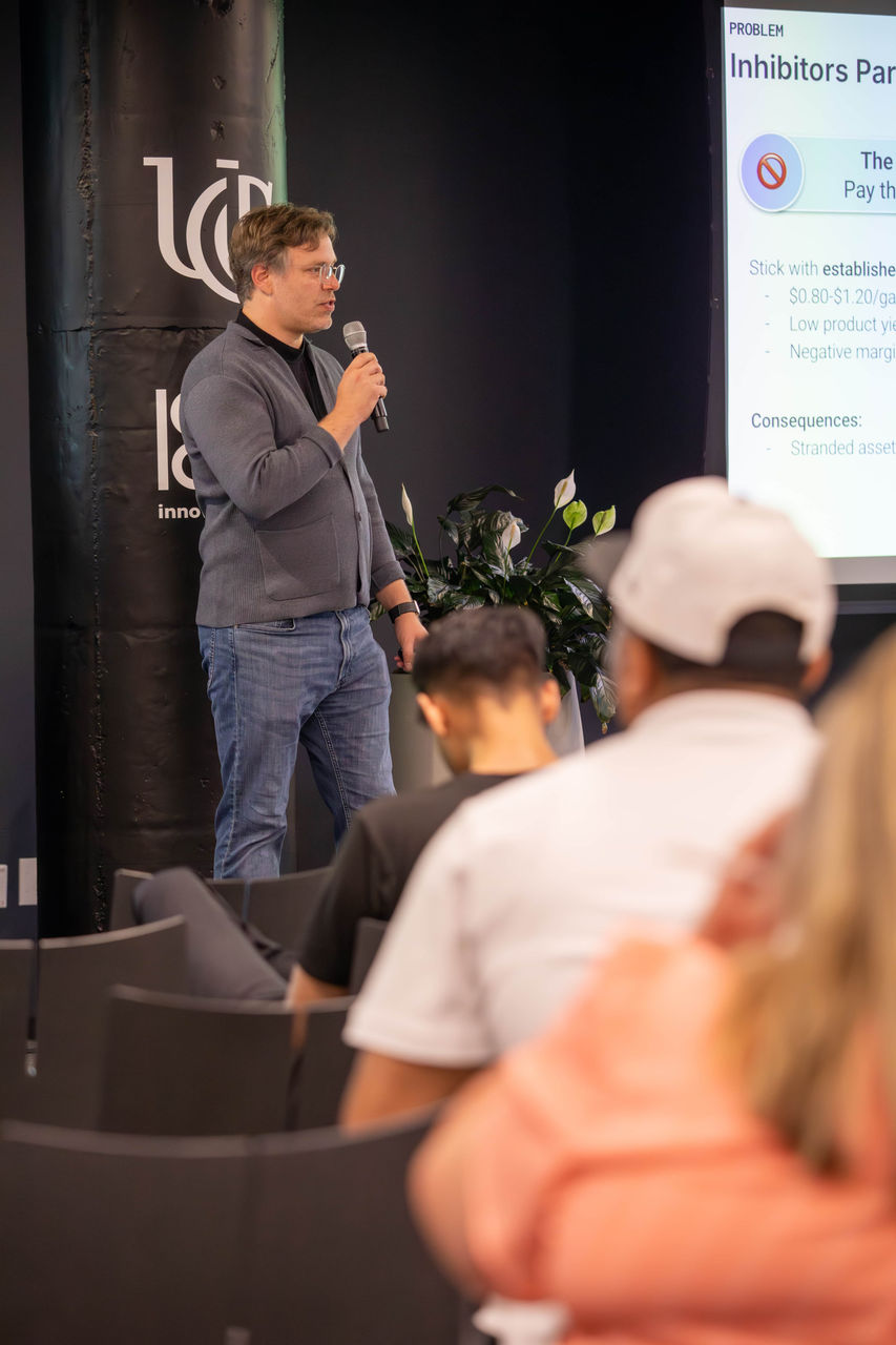 Athanex CEO Broder Schmidt presenting