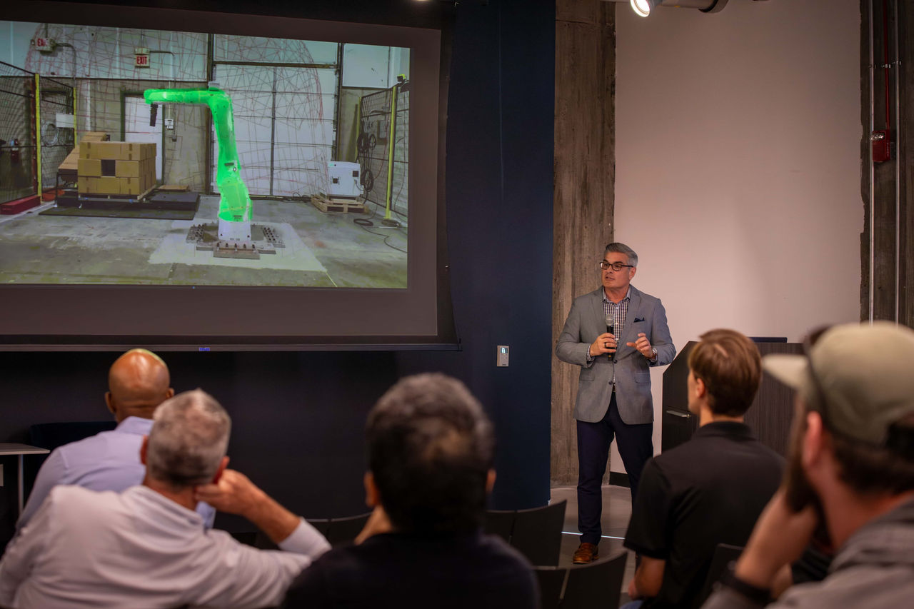 Sensory Robotics chief operating officer Mark Gagas presenting