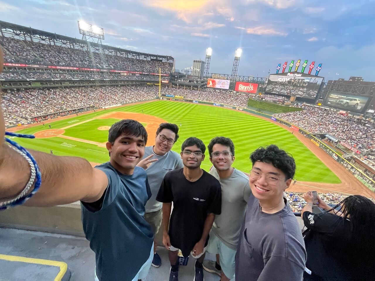 Nathan Nguyen (second from left) and other co-ops at an outing with Capital One. 