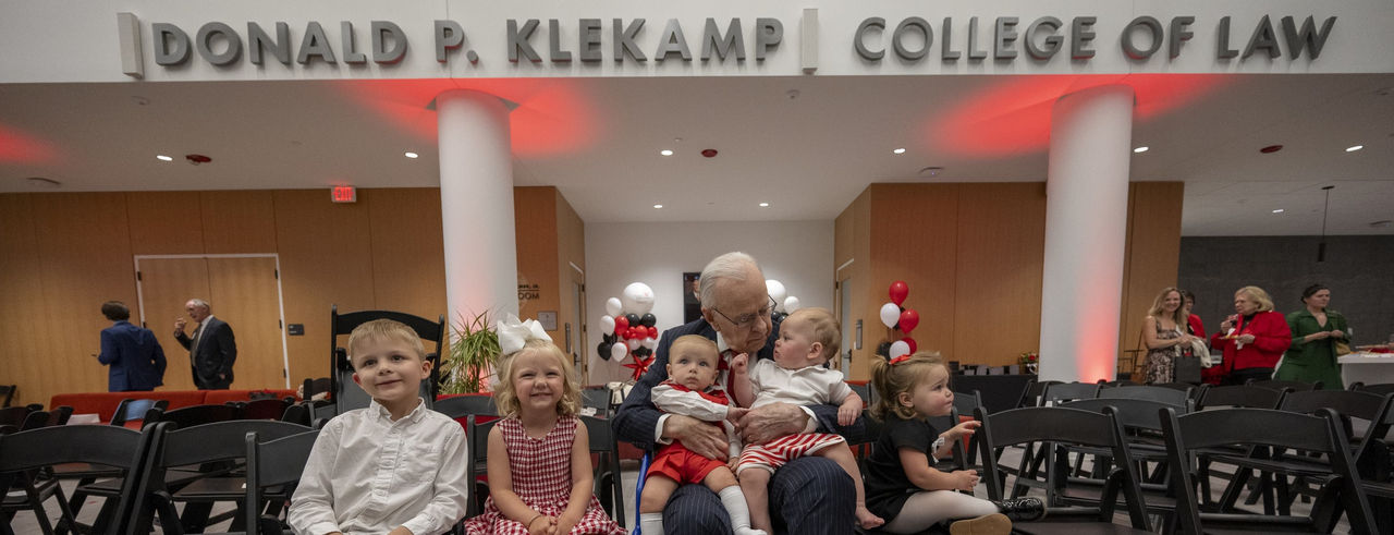 Donald P. Klekamp with five small children. 