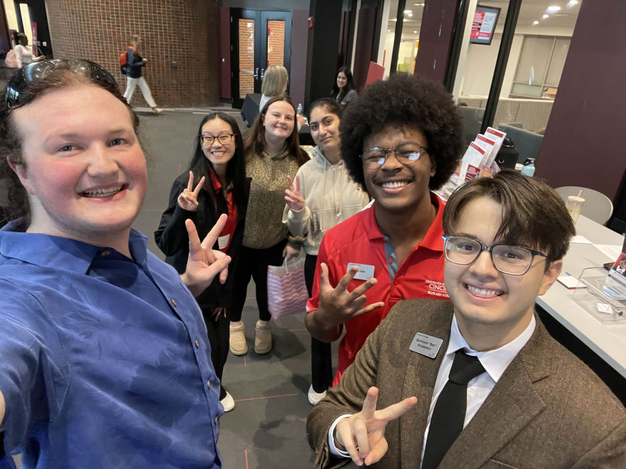 Brown with other students at the UC Blue Ash Fall 2025 Career Expo. 