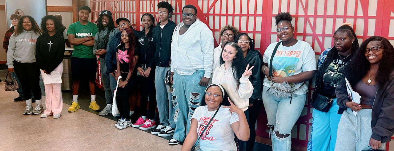 Group of high school students in the CECH Teachers-Dyer Complex