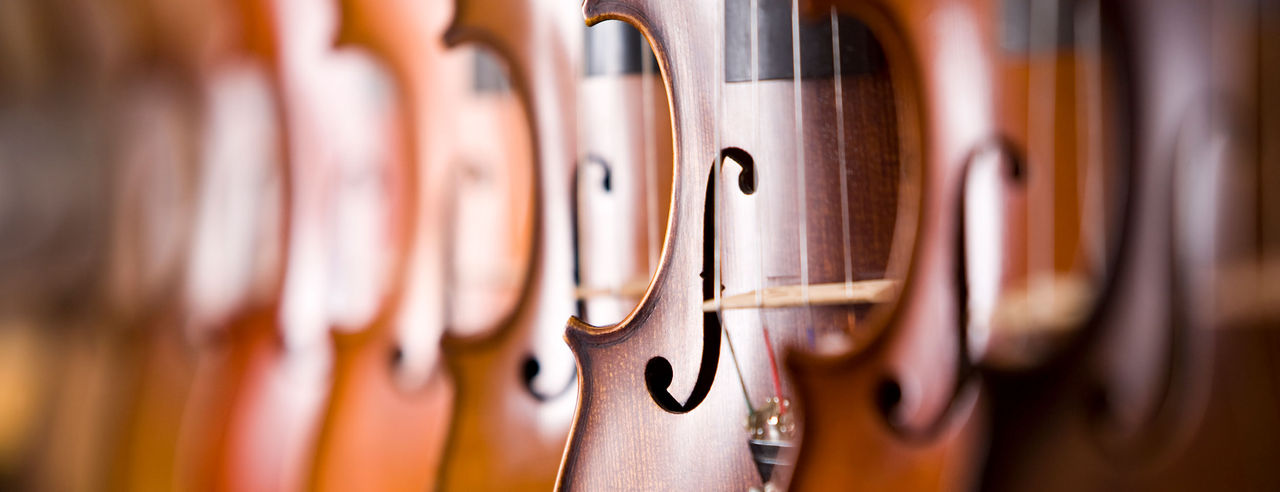 Stock image of violins. 