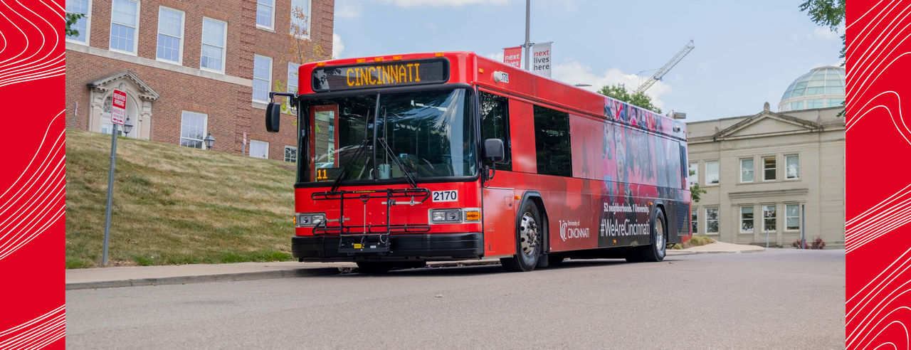 Cincinnati Metro bus designed in UC graphics