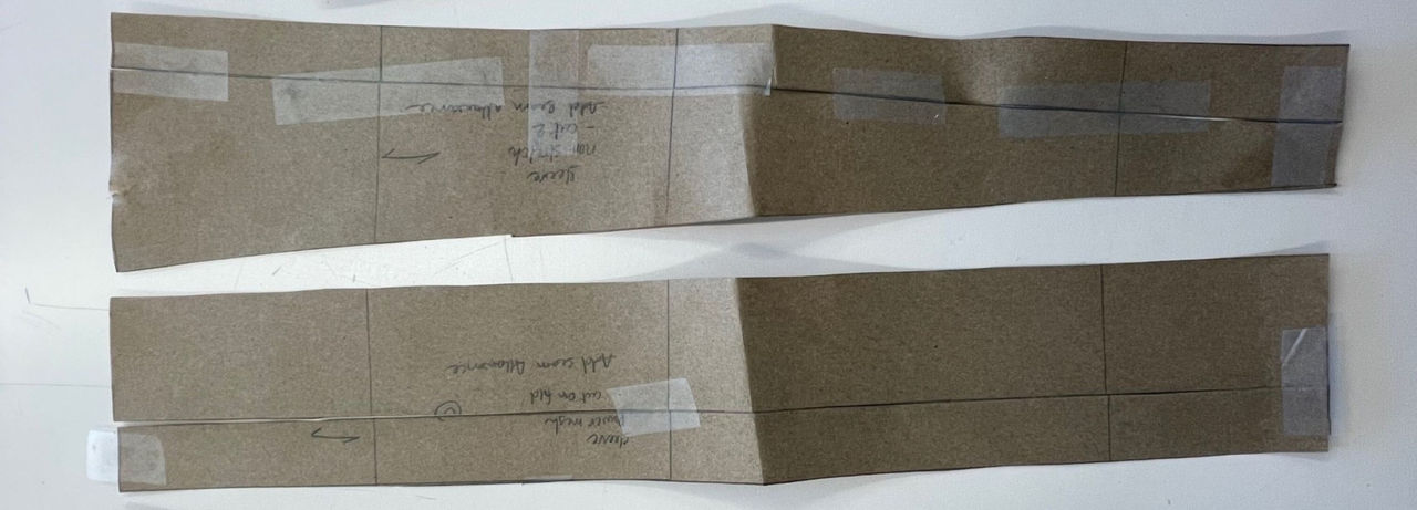 Kristina Shin's blueprint for the compression garment. 