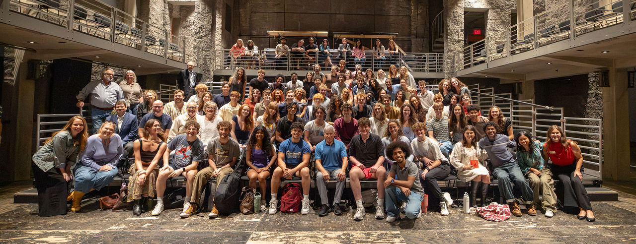 CCM's BFA Musical Theatre students with Stephen Schwartz during the master class. Photo by Jenna Adkins-Manuel, UC Brand Multimedia Specialist.