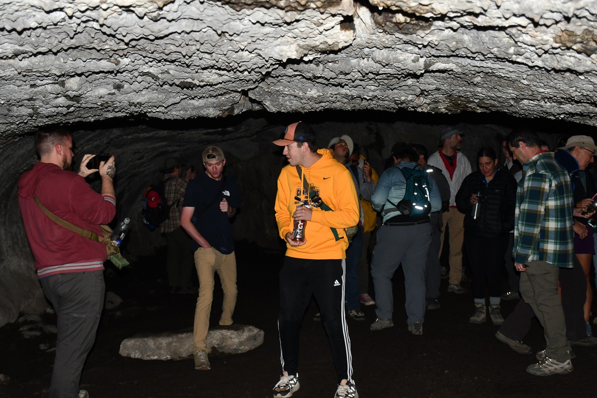 UC geosciences students explore a cave.