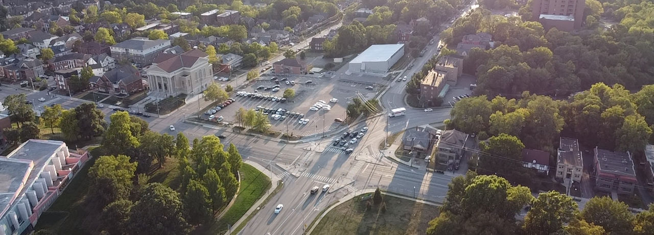 Aerial view of DAAP at UC Cincinnati