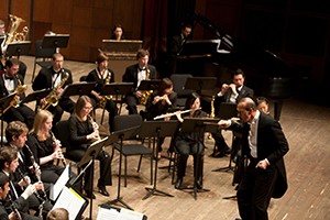 Director of Wind Studies Glenn D. Price conducting the Wind Orchestra 