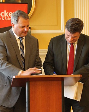 A&S Dean Ken Petren and Kettil Cedercreutz, Associate Provost and Director of ProPEL