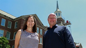 Image is of Sarah Whitton, assistant professor of psychology, and Stephen M. Hass, an associate professor of communication, who led a survey on same-sex couples' opinions about marriage and cohabitation.