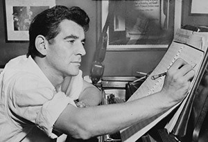 Photo of Leonard Bernstein by Al Ravenna, 1955, courtesy of the Library of Congress.