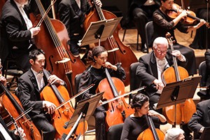 CSO/CCM Diversity Fellows Anita Graef and Diana Flores performing with the Cincinnati Symphony Orchestra.