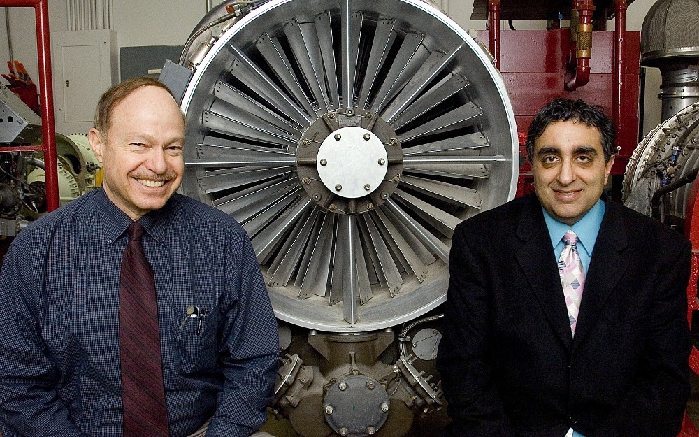 Effie Gutmark, PhD (left) and Sid Khosla, MD, are using jet engine noise to learn more about voice production.