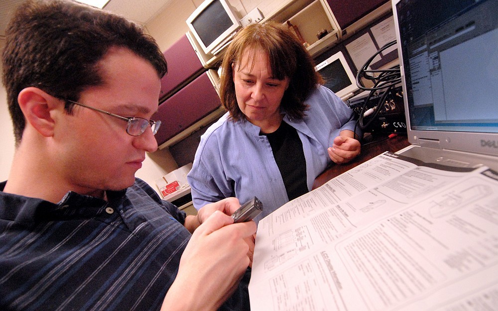 Suzanne Boyce, PhD, with junior research associate Jackson Ferrell 