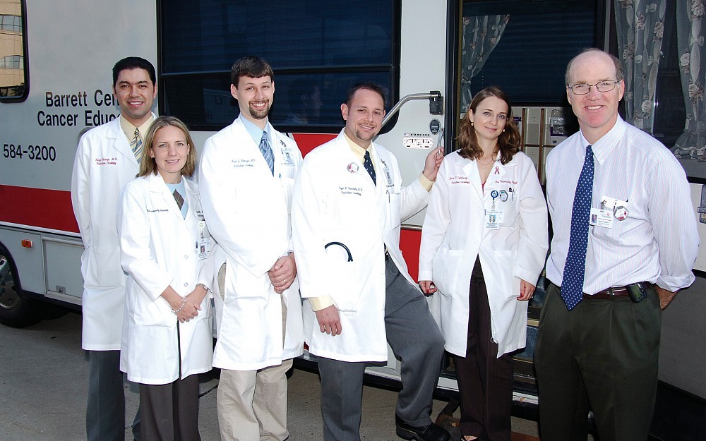 William Barrett, MD, (right) and his team are working to education Greater Cincinnati men about prostate and testicular cancer. 