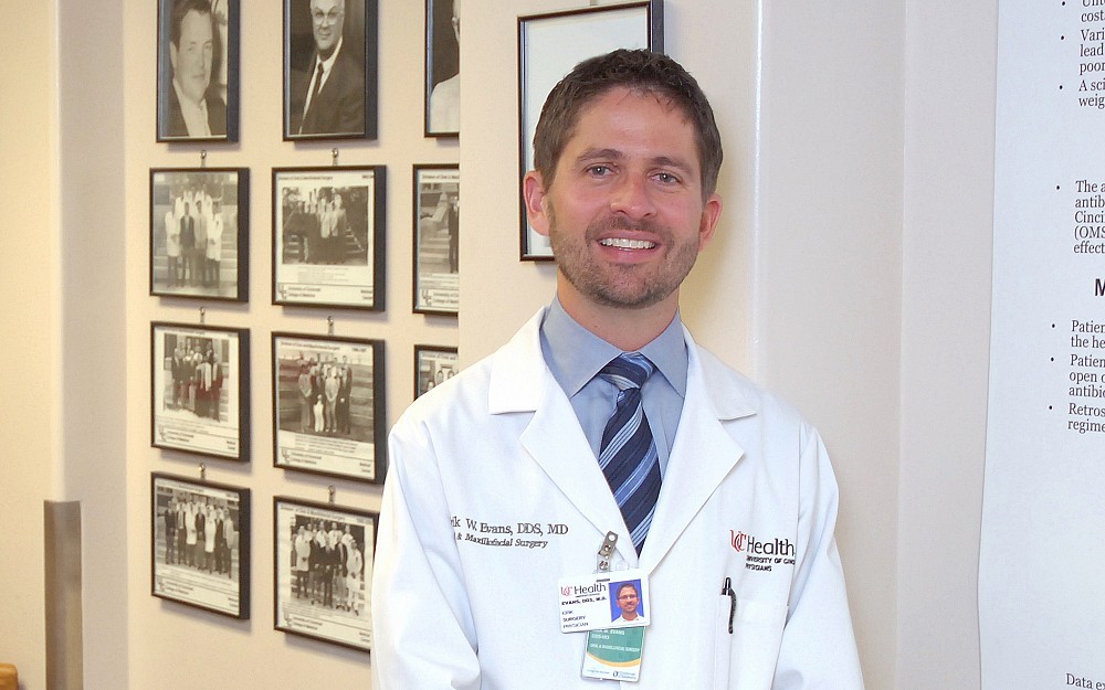 Erik Evans, DDS, MD, is an oral and maxillofacial surgeon at UC Health