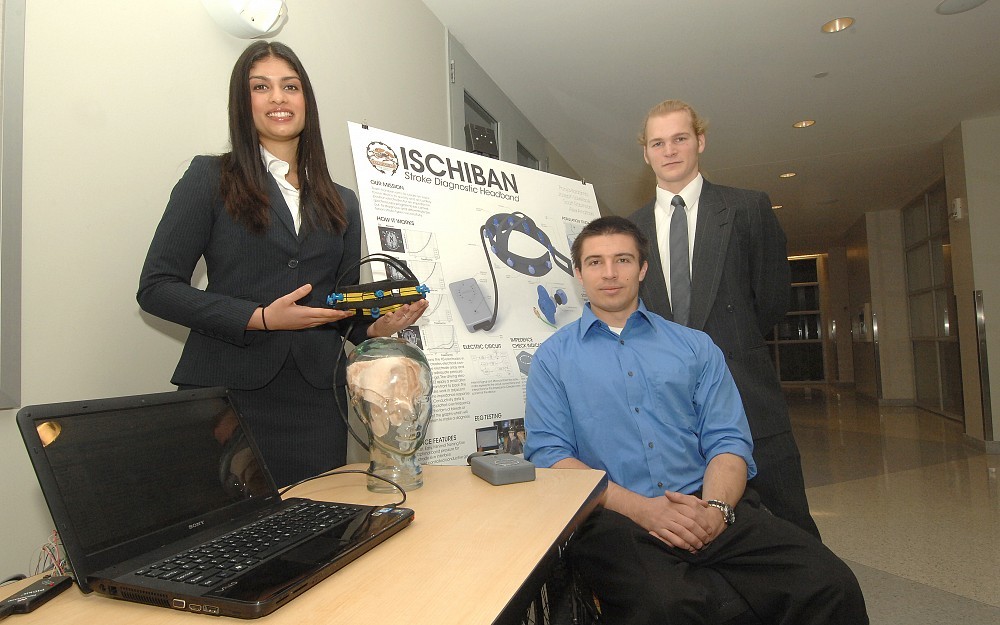 UC alums Pooja Kadambi, Joseph Lovelace and Scott Robinson developed their winning device last year as their senior project in the department of biomedical engineeringÂ s Medical Device Innovation and Entrepreneurship Program (MDIEP).