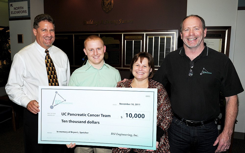 BSI Engineering donated $10,000 to UC for pancreatic cancer research in November 2011. 