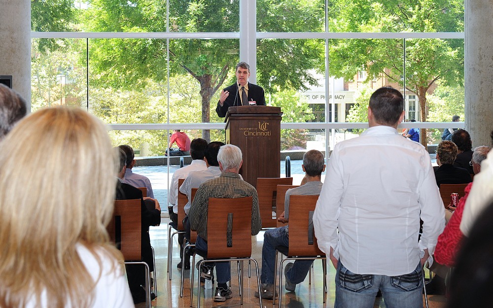 Stephen Strakowski, MD, senior associate dean for research at UC's College of Medicine, launches the Discovery Acceleration Initiative.