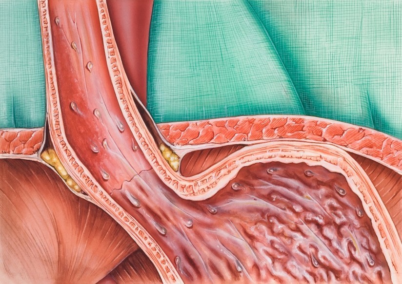 Gastroesophageal reflux disease is caused when the lower esophageal sphincter does not close properly, and stomach contents leak back into the esophagus.