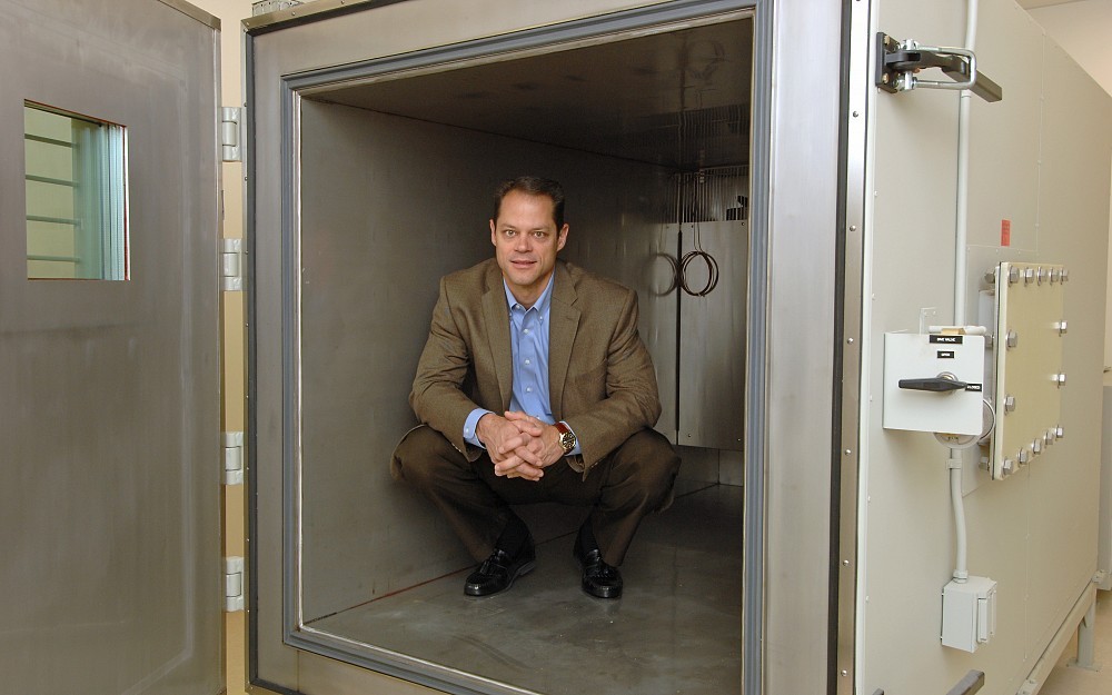 Alex Lentsch, PhD, director of the UC Institute for Military Medicine and the new research altitude chamber