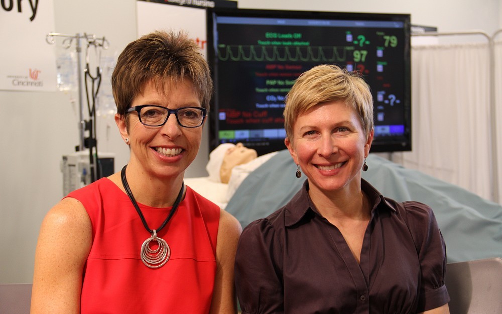 2013 MSN grad from the UC College of Nursing Creates Scholarship to Pay it Forward: Scholarship donor Susan van Amerongen  and recipient Susan Hoelle