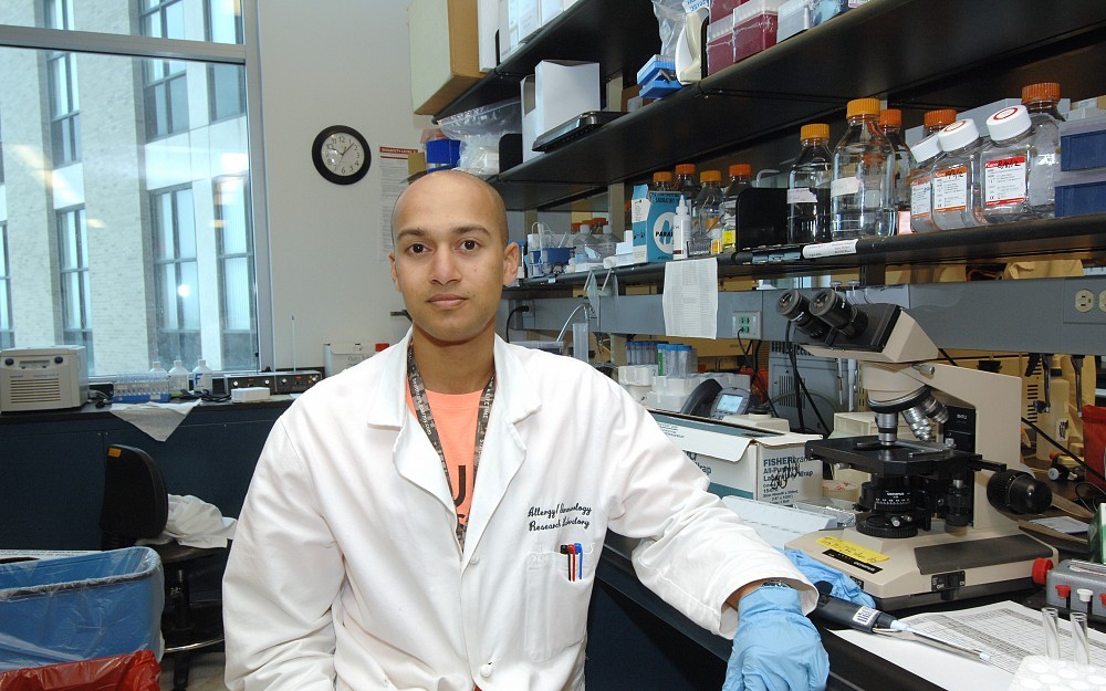 Rahul D'Mello, part of UC's MSTP program, is currently completing his PhD in the lab of Marc Rothenberg at Cincinnati Children's.