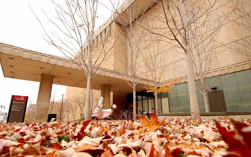 Commonly referred to as French East, the Hastings L. and William A. French Building houses UC's College of Allied Health Sciences.
