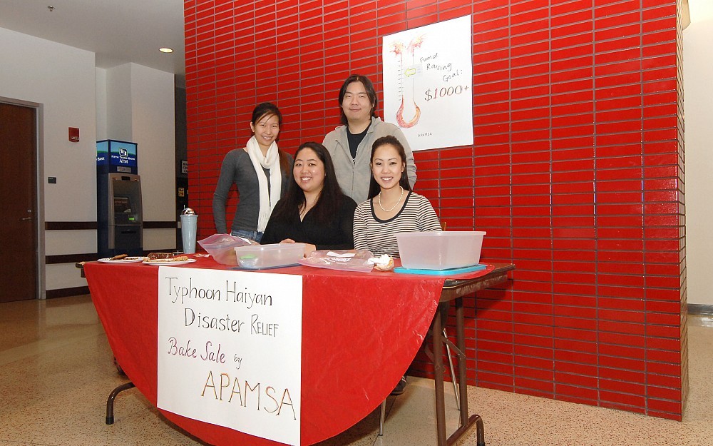 Asian Pacific American Medical Student Association held a bake sale to raise funds for Typhoon Haiyan disaster relief.