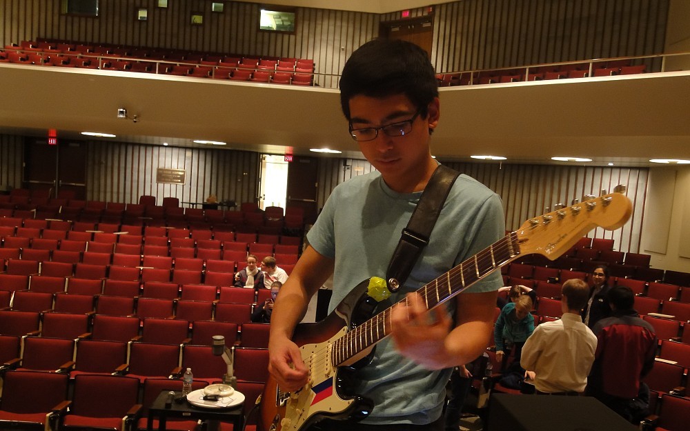Gabe DeVela practices for the 2013 IvaDean benefit concert at a rehearsal Wednesday, Dec. 4