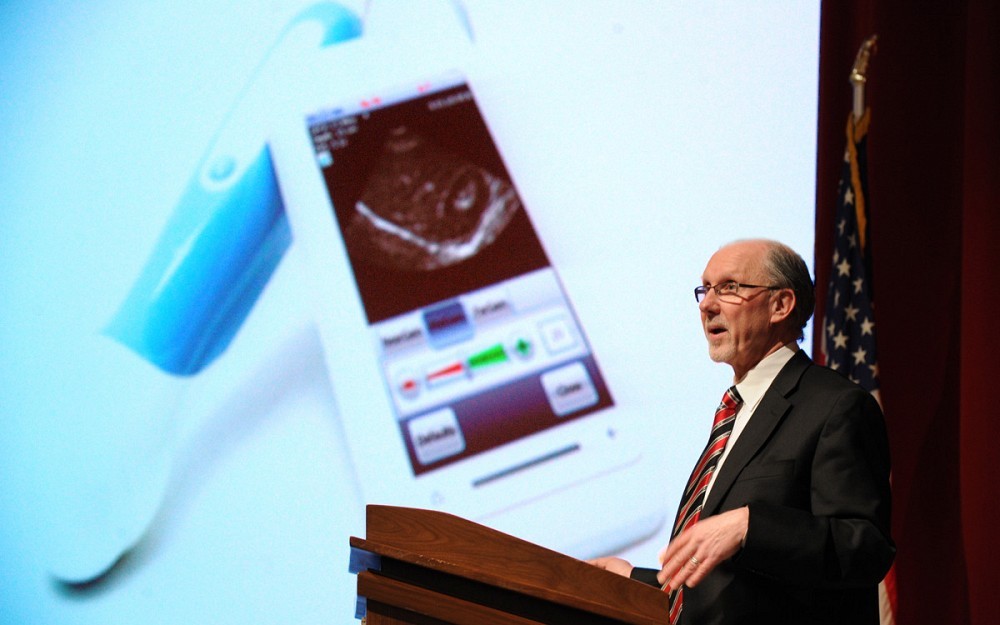 Senior Associate Dean Andrew Filak, MD, discussed the future of medical education and health care in his presentation in Kresge Auditorium.