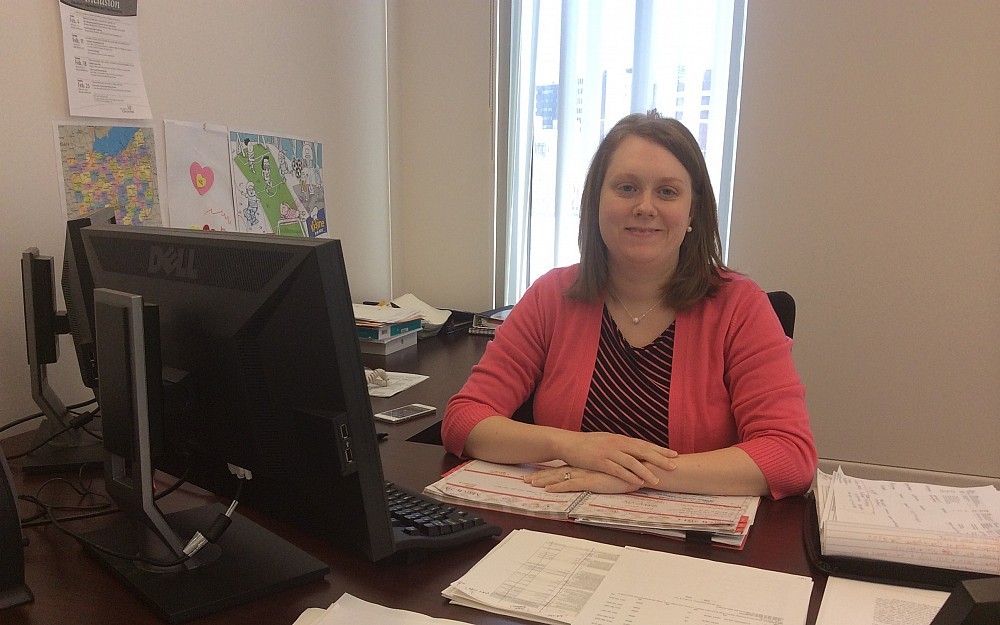 Amy Fullenkamp, PhD, in her office inside Procter Hall on UC's medical campus.
