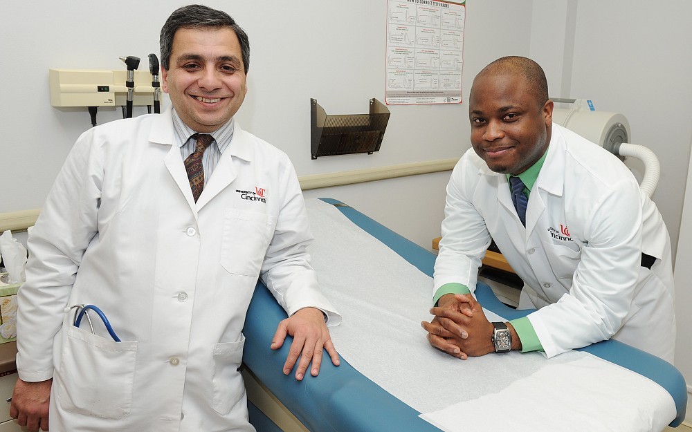 Occupational Public Health residents Rafid Kakel, MD, and Ifeanyi Nwaneshiudu, MD.