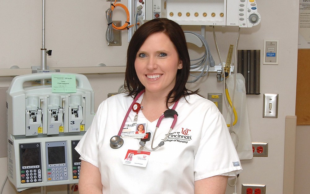 Erica Rossignol graduates in spring 2014 with a BSN from UC's College of Nursing.