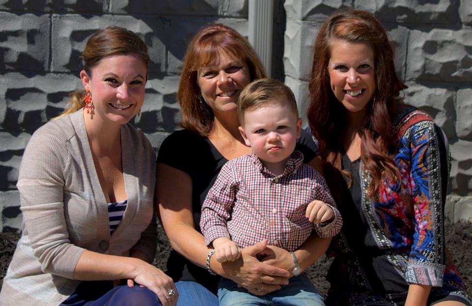 Lynn Mann with daughters Ashley (left), Tiffany (right) and her grandson Colin
