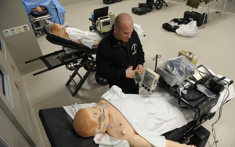 The UC Health Simulation Center is a partnership among UC Health, the UC Department of Emergency Medicine and the U.S. Air Force to train military and civilian teams on advanced patient simulators.