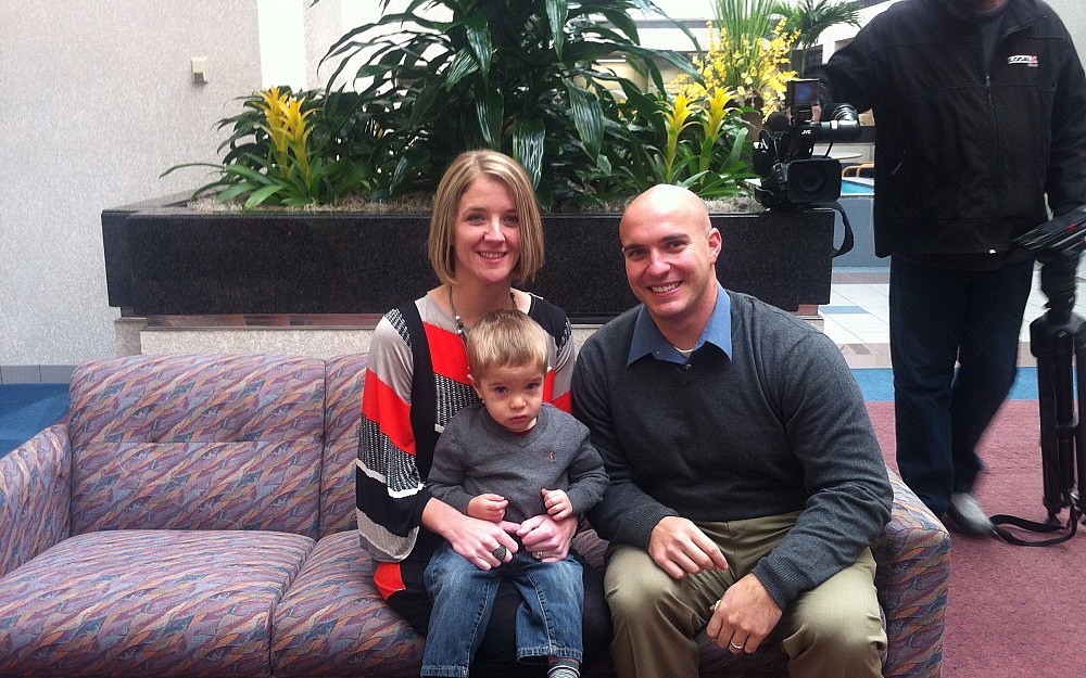 Sarah Spite with her husband, Craig, and son Jackson in January 2014.
