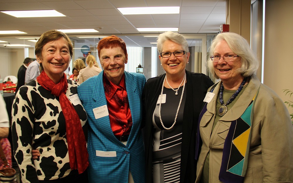 College of Nursing Dean Greer Glazer (left) with nursing emeriti faculty (left to right) Darlene Anderson, Linda Workman and Linda Sue Davis.