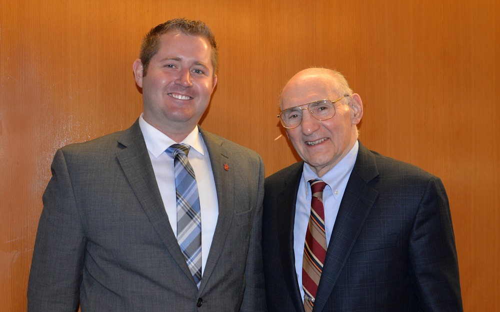 Dunsker Award recipient Daniel Harwell, MD (left), with Stewart Dunsker, MD.
