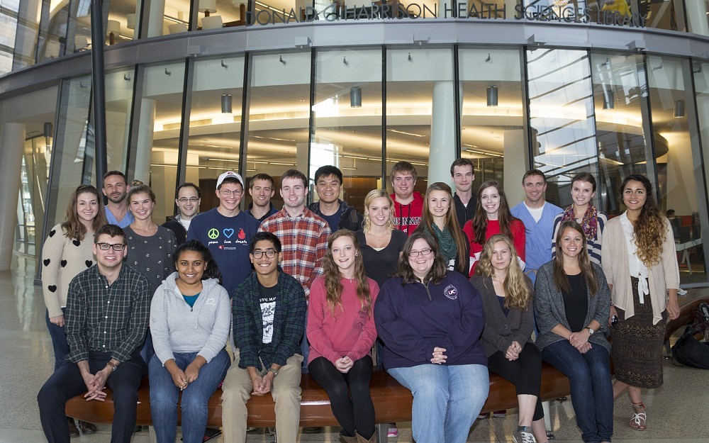 Undergraduates in the minor in medical sciences program are joined by medical students who serve as mentors for the group. This fall the College of Medicine will offer a bachelor of science in medical sciences degree.